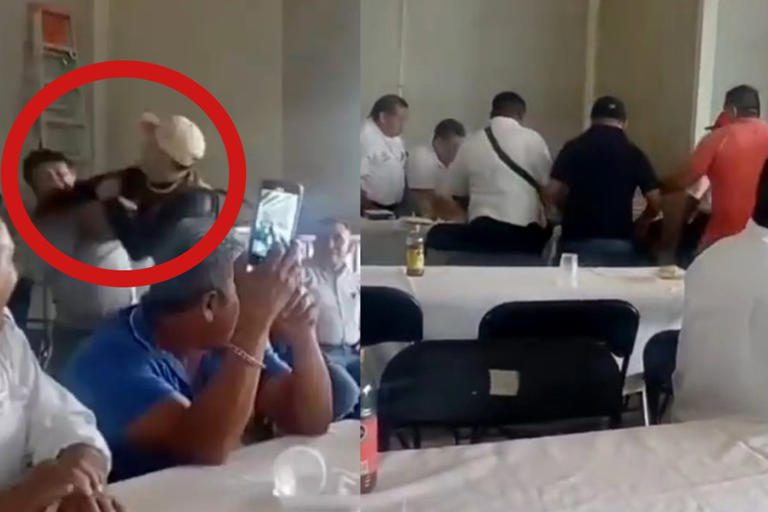 ¿Exceso navideño? Posada empresarial termina en pelea: el payaso Pichurris defiende a su esposa y desata un zafarrancho