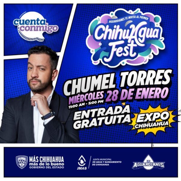 Confirma JMAS Chihuahua asistencia de Chumel Torres al ChihuAgua Fest 2026