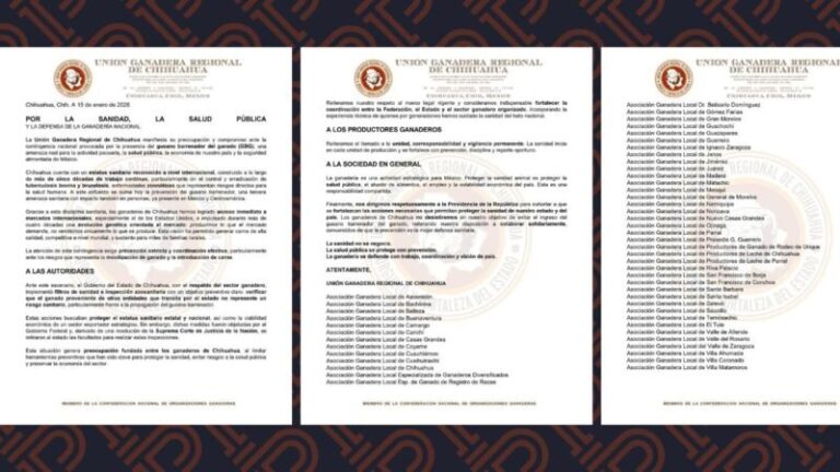 Exige Unión Ganadera en comunicado reforzar acciones sanitarias ante riesgo del gusano barrenador