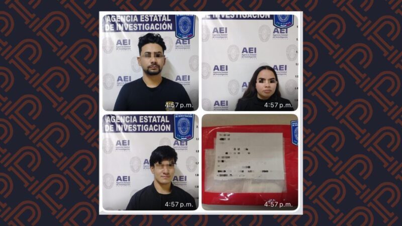 Detienen a 2 hombres y 1 mujer por delitos contra la salud en la colonia Riberas del Sacramento