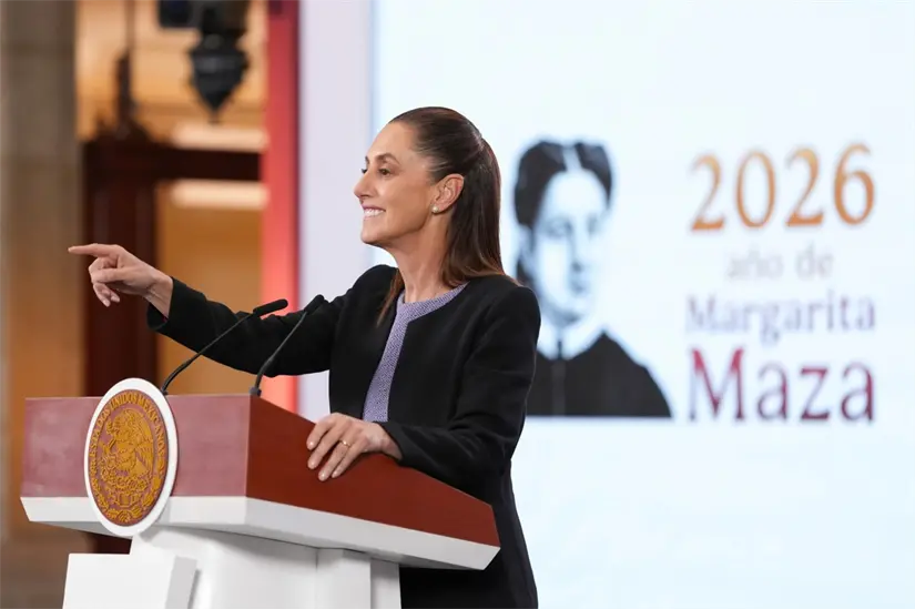 Claudia Sheinbaum durante la mañanera de este jueves.