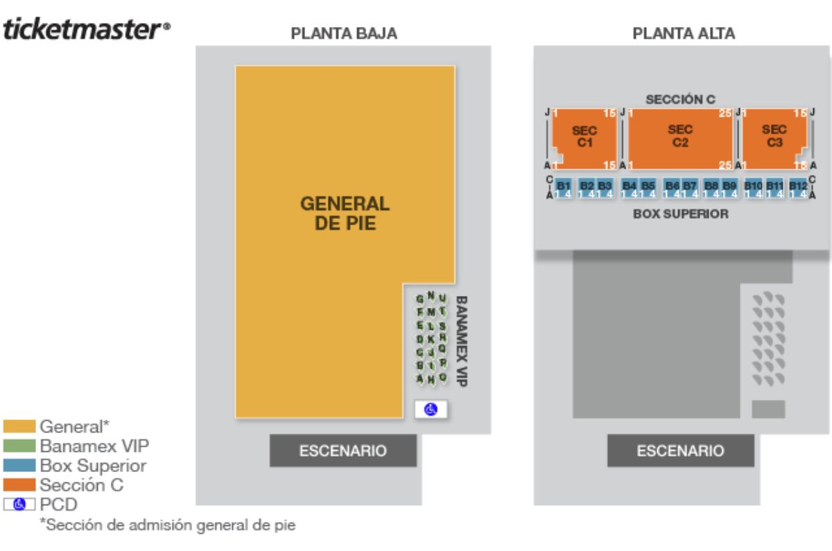 mapa victor mendivil pepsi center cdmx
