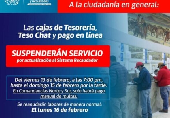 Sospechan de hackeo en cajas de Tesorería por suspensión temporal de cobros