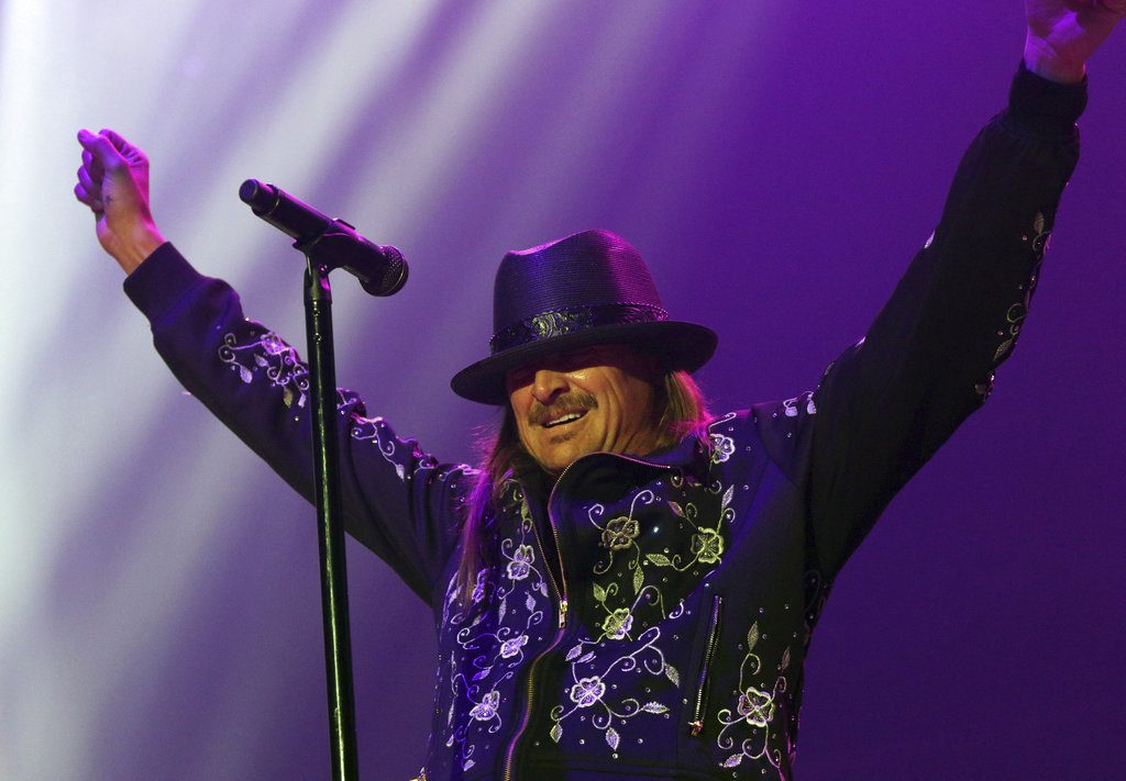 Kid Rock performs at the Infinite Energy Arena on Friday, February 9, 2018, in Atlanta. (Photo by Robb Cohen/Invision/AP)