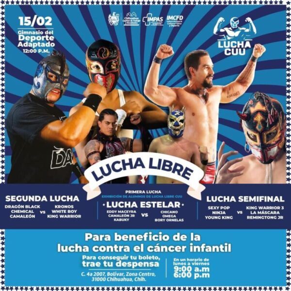 Habrá función de lucha libre con causa en apoyo a pacientes oncológicos en Chihuahua