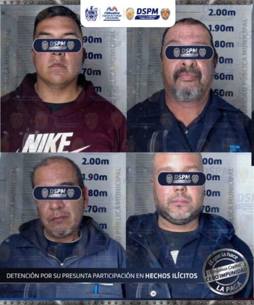Aseguran a cuatro personas por presunto robo de cableado en Chihuahua