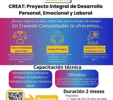Abren convocatoria del programa CREAT para impulsar desarrollo emocional y empleabilidad juvenil en Parral
