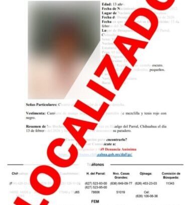 Localiza FGE Zona Sur a menor reportado ausente en Parral