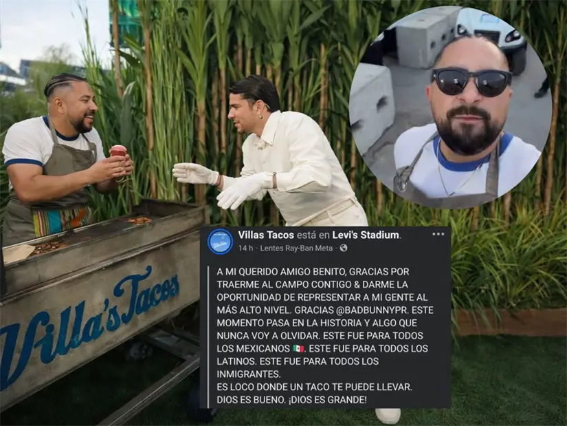Bad Bunny llevó a un taquero mexicano al Super Bowl y este es su mensaje