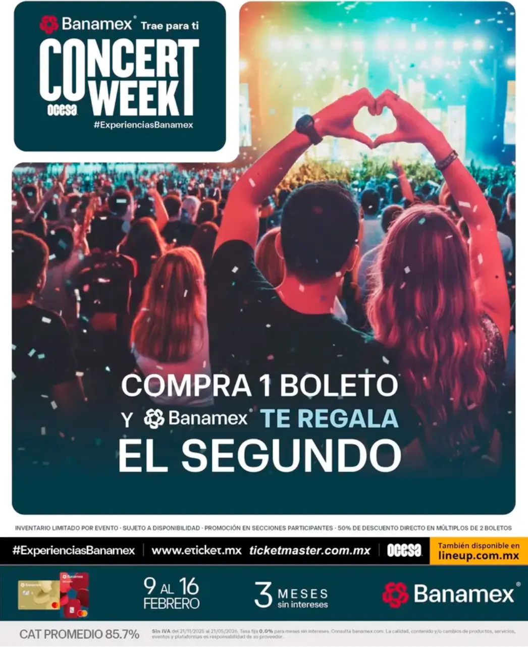 Concert Week del 9 al 16 de febrero de 2026. Foto: cortesía.