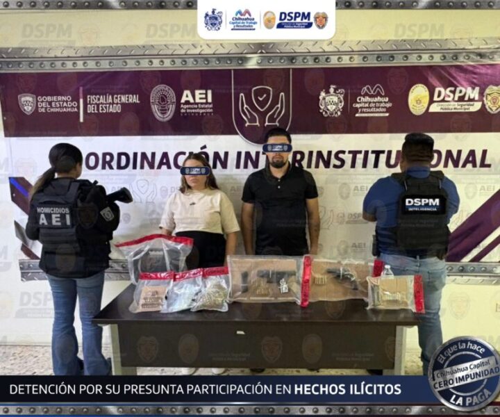 Detienen a pareja con armas y drogas en Quinta Sebastián