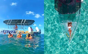 La lancha transparente en Cozumel que te deja ver el fondo del mar mientras navegas