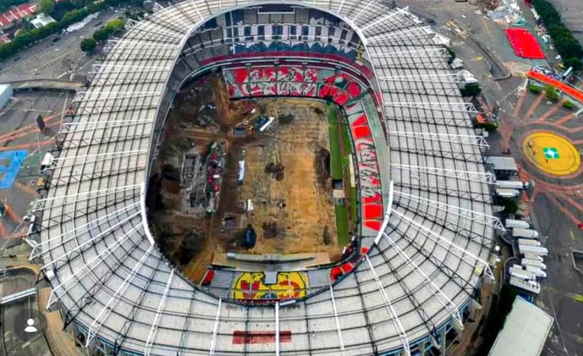 Avances del Estadio Azteca. Foto: cortesía.