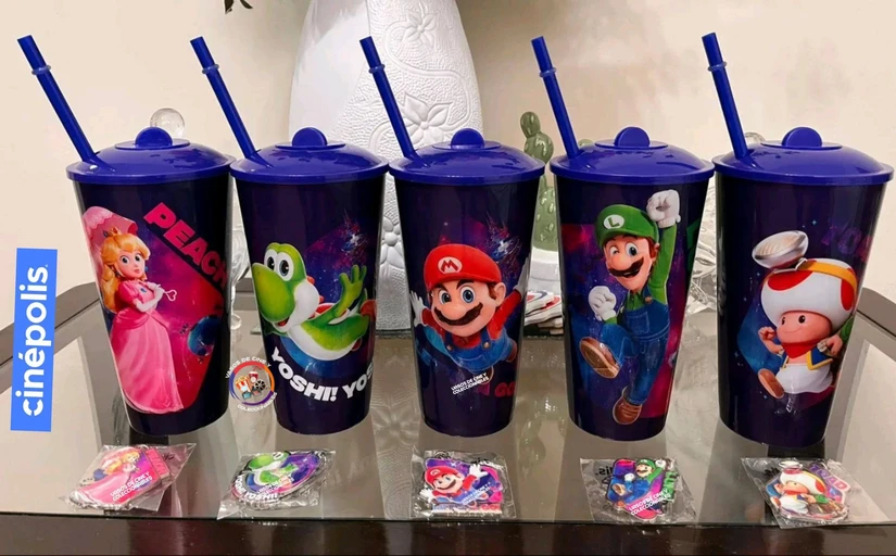 Vasos coleccionables de Mario Bros. Foto: Cortesía