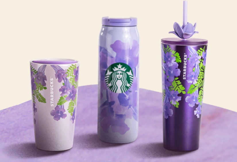 Sus diseños incluye colores morados y efectos acuarela. Foto: Cortesía