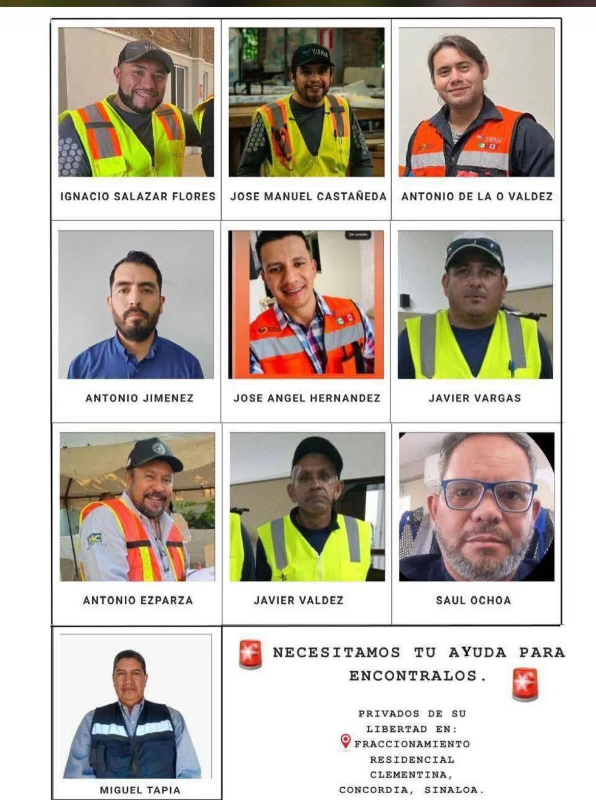 Mineros desaparecidos.