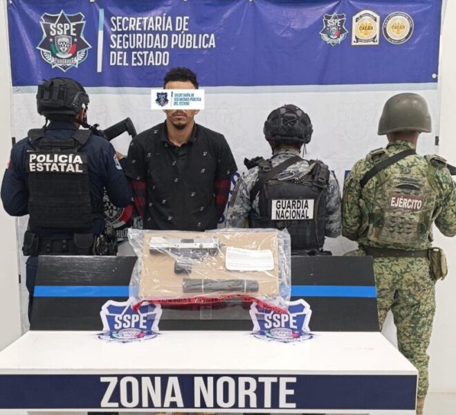 Detiene SSPE a hombre con subfusil en Ciudad Juárez