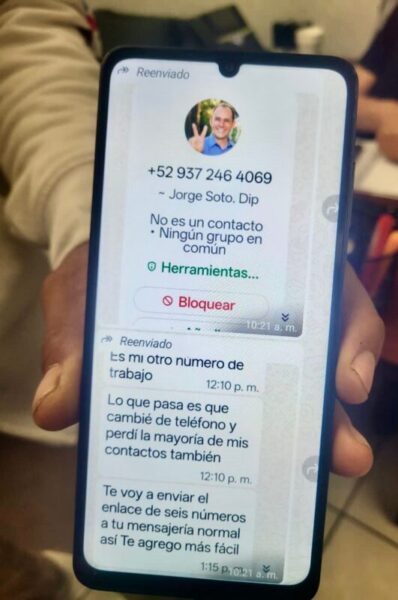 Detectan mensajes falsos enviados a nombre de diputado a Jorge Soto