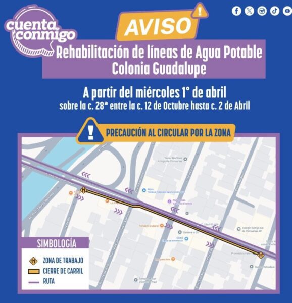 Iniciará JMAS Chihuahua este miércoles rehabilitación de líneas de agua potable en colonia Guadalupe