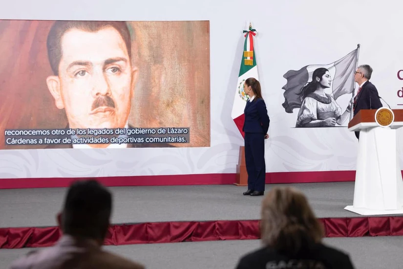 Claudia Sheinbaum durante La Mañanera de este lunes.