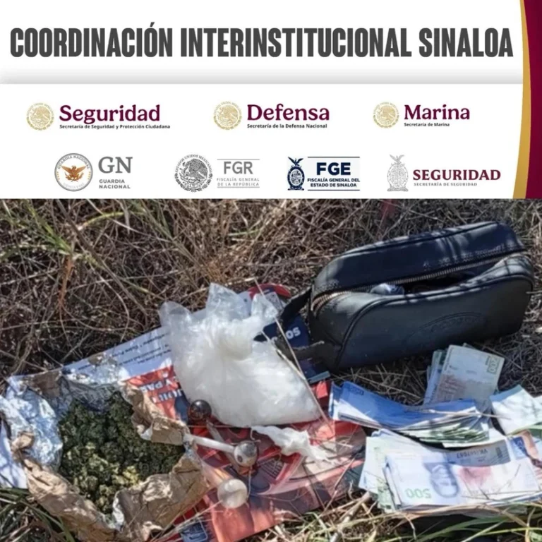 Militares hallan maleta con billetes falsos y droga en Culiacán