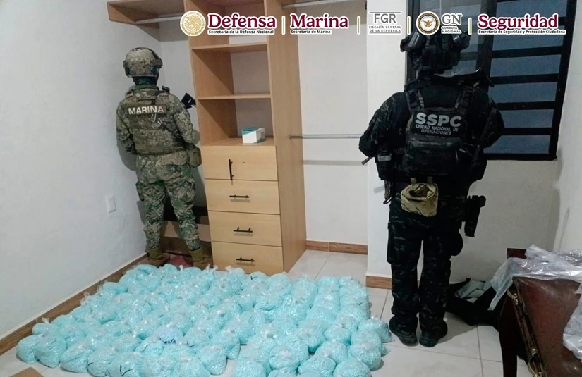 Desmantelan laboratorio de drogas en Colima 6 detenidos y 14 millones de dosis aseguradas