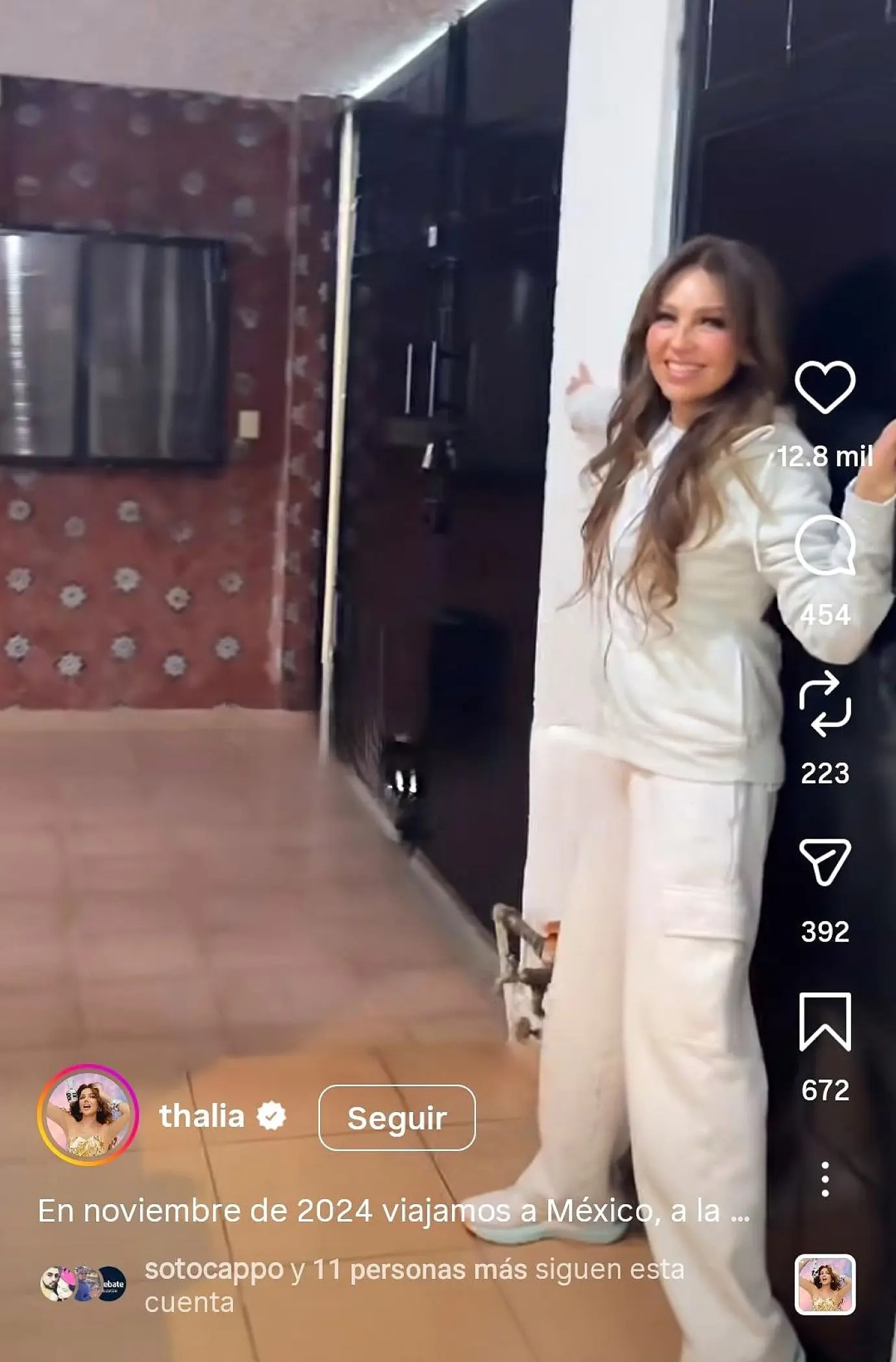 El interior de la vivienda en la qu vivió Thalía en la CDMX. Foto: Instagram