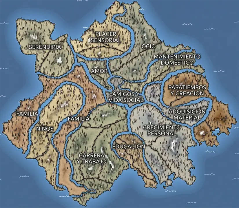 Mapa de la felicidad. Fuente: Happy map|Pudding.cool