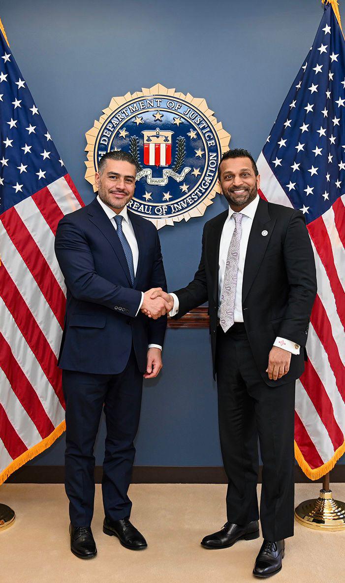 Omar García Harfuch se reúne con el director del FBI en Washington para reforzar la cooperación en seguridad