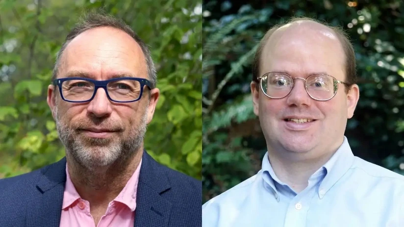 Jimmy Wales y Larry Sanger, creadores de Wikipedia.