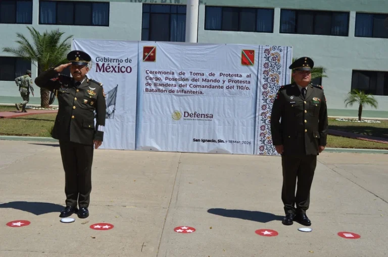 El coronel José Cuauhtémoc Maldonado asume el mando del 110 Batallón en Sinaloa