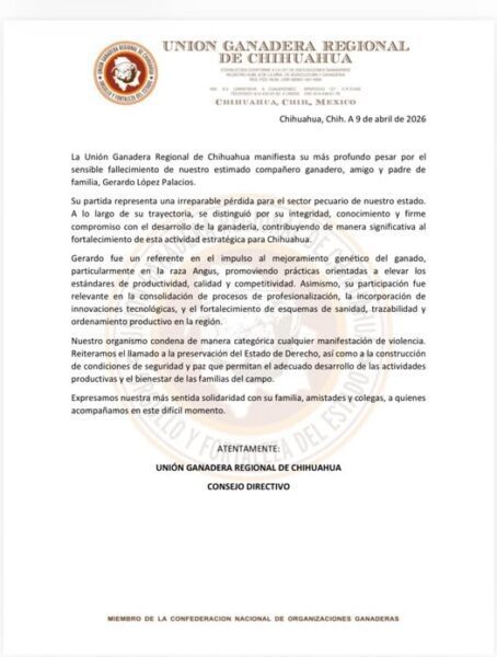 Destaca UGRCH legado de Gerardo López en el mejoramiento genético y la modernización del sector pecuario