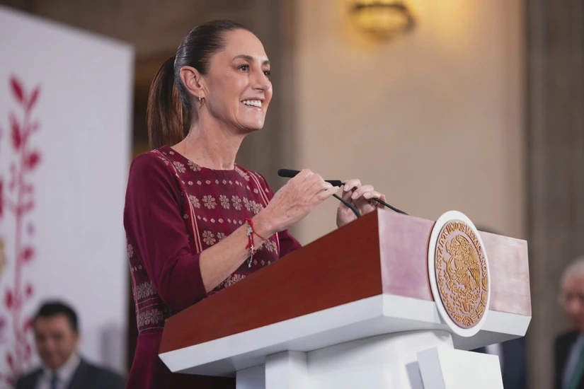 Claudia Sheinbaum durante La Mañanera de este miércoles.