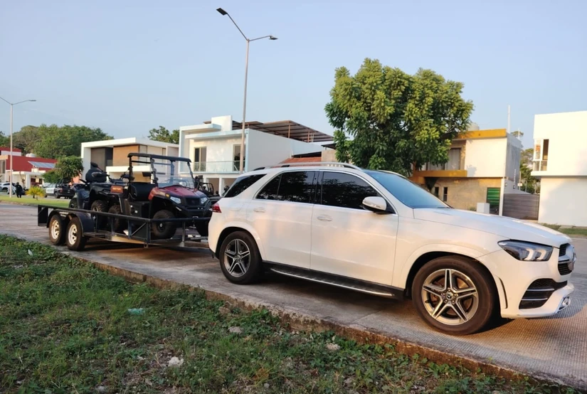 Aseguran vehículos y cuatrimotos en colonia Terranova, Tapachula