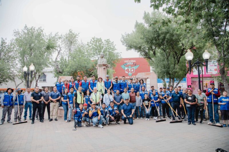 Gobierno Municipal, Juntos por un Camargo Limpio” y ciudadanía rehabilitan el Parque Francisco I. Madero