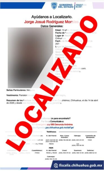 Localiza Fiscalía sanos y salvos a seis menores reportados desaparecidos