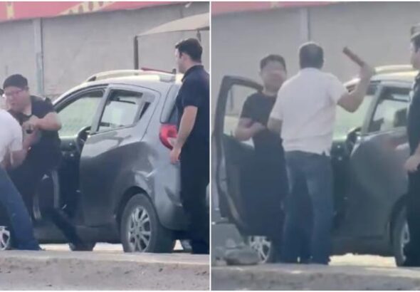 Impactante furia al volante en chihuahua: conductores se agarran a golpes en plena avenida homero