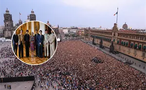 FOTOS Y VIDEOS. BTS paraliza el Zócalo: Sheinbaum los recibe en Palacio Nacional y miles estallan de emoción