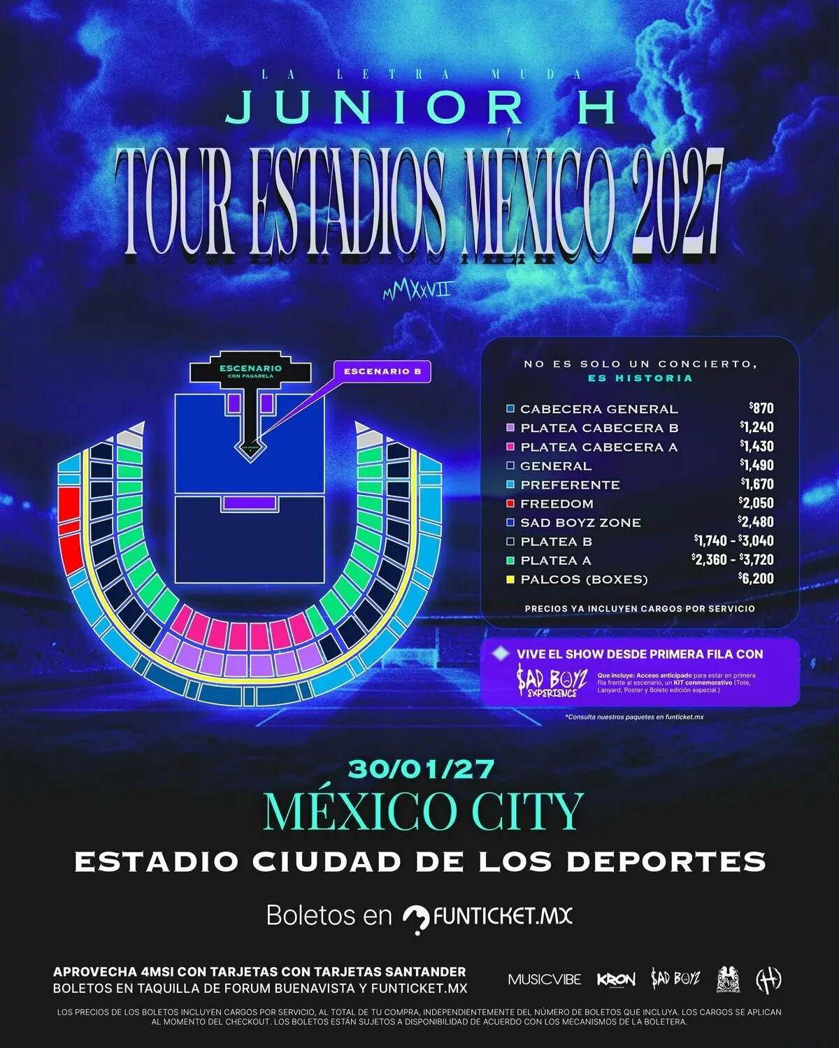 Estos son los precios oficiales para el concierto de Junior H en la CDMX.