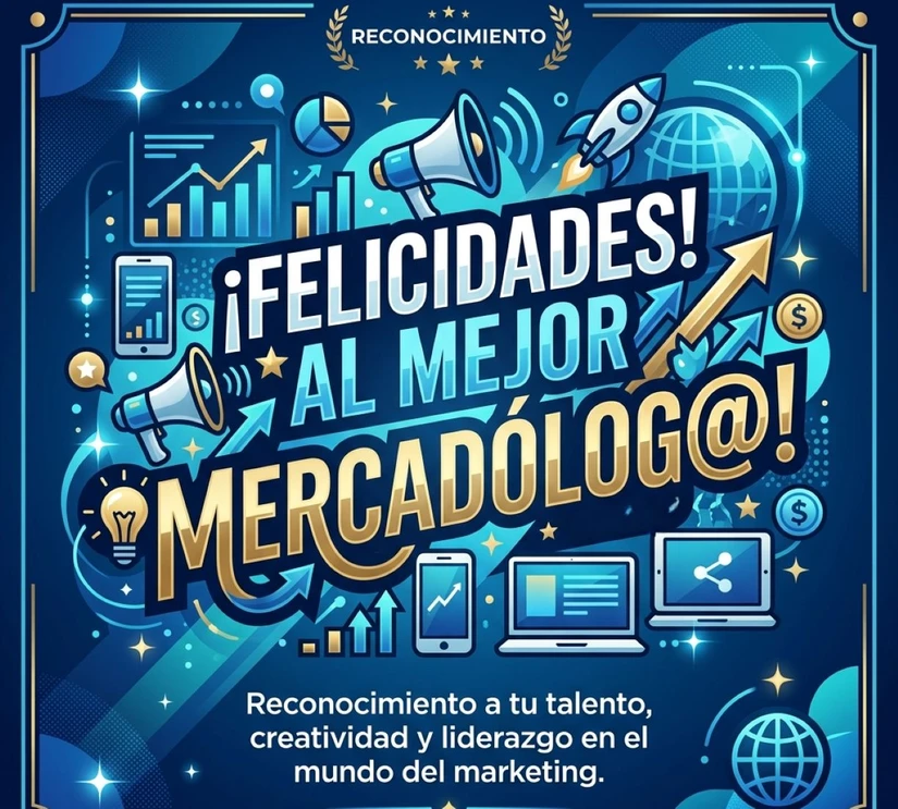 Mensajes de felicitación para el Día del Mercadólogo 2026.