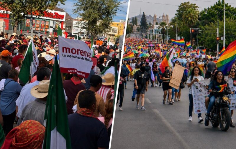 Comparan números de marcha de Morena similar a la del Orgullo LGBT; dicen 20 mil asistentes en ambas