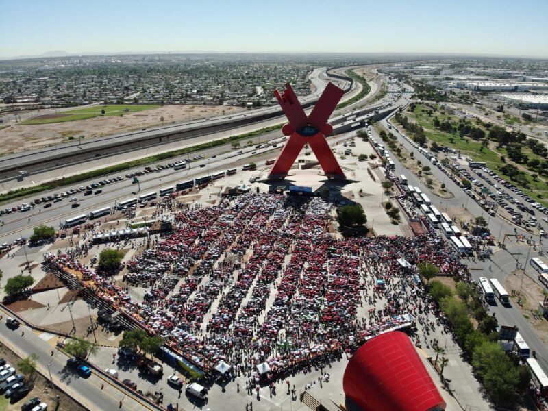 Calculan más de 50 mil asistentes en evento a favor de Sheinbaum en Juárez