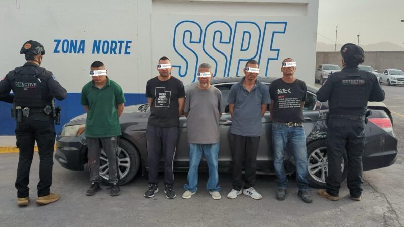 Captura SSPE a 5 sujetos y asegura dos vehículos vinculados a homicidio en Juárez