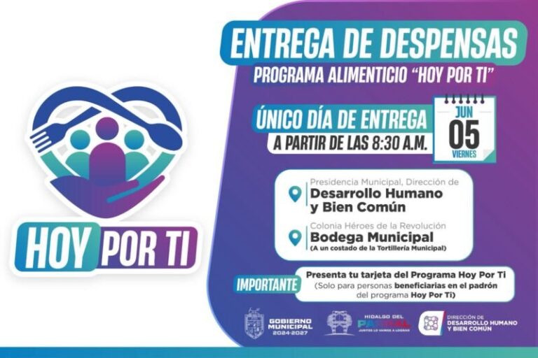 Anuncia Gobierno de Parral entrega de despensas del programa alimentario “Hoy Por Ti”