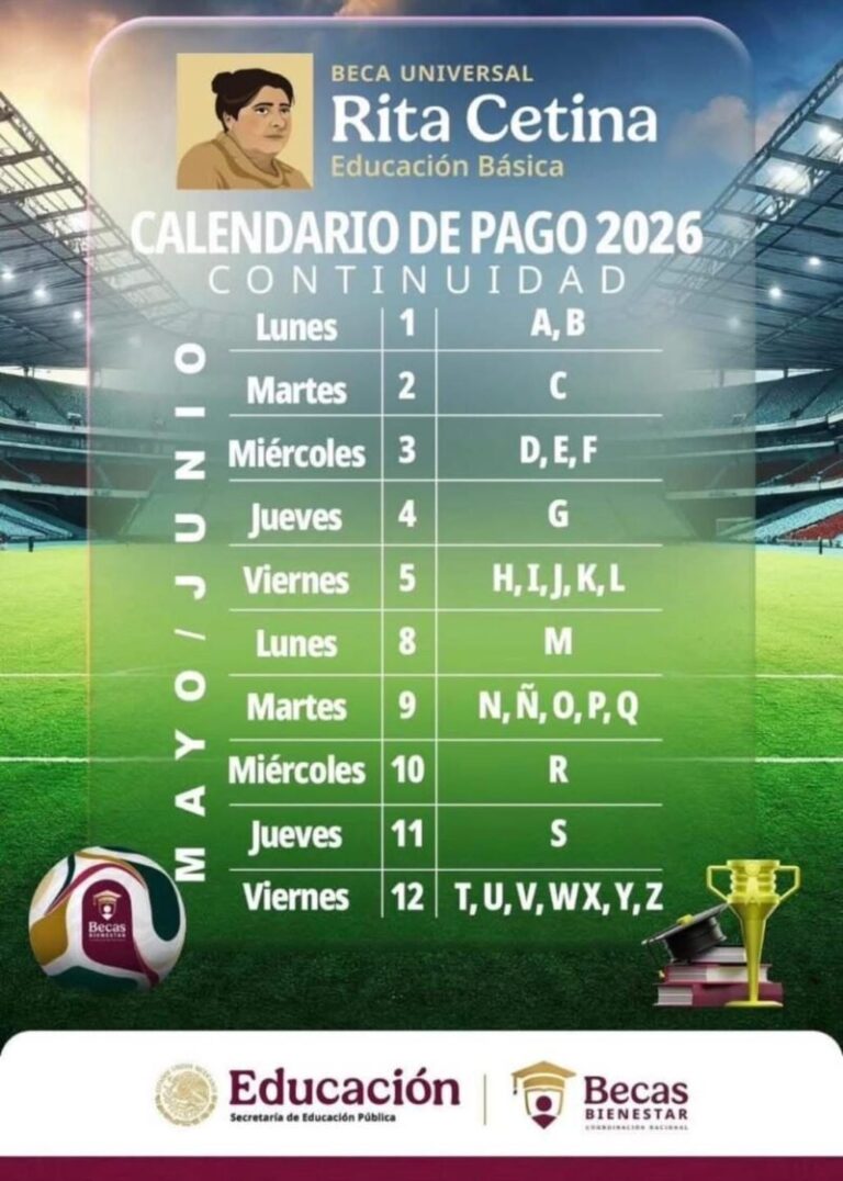 Así el calendario de pagos de la Beca Rita Cetina para alumnos de continuidad