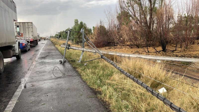 Atendió Protección Civil y Bomberos de Meoqui múltiples reportes tras fuertes vientos y lluvia registrados