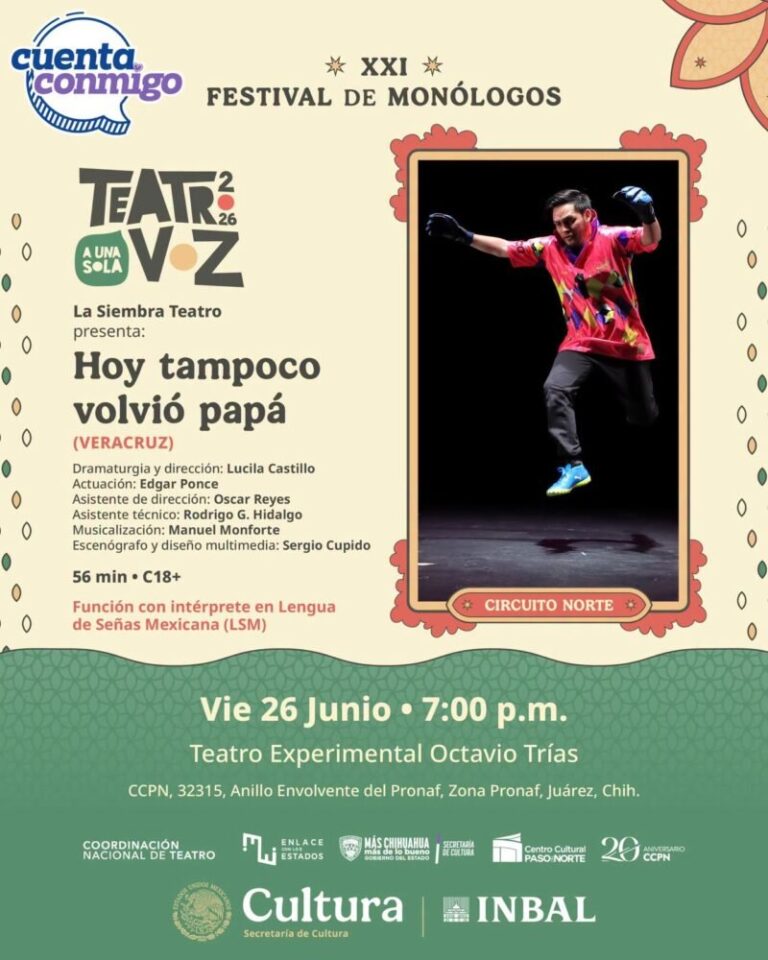 Festival de Monólogos llegará a Ciudad Juárez con funciones gratuitas