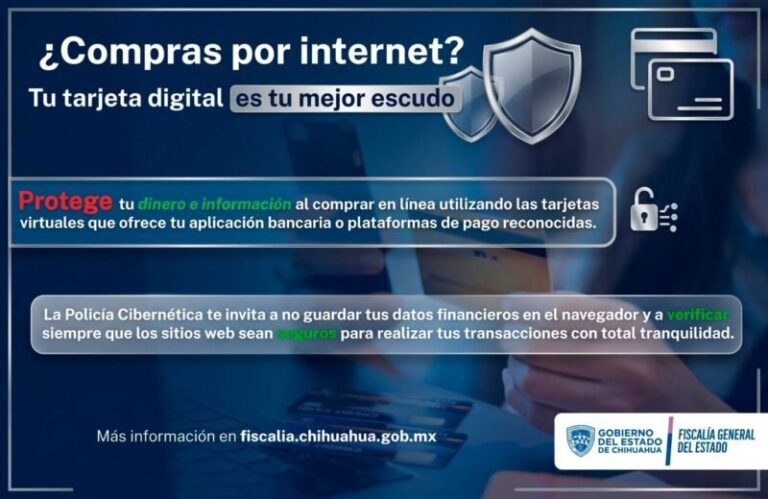 Policía Cibernética recomienda usar tarjetas digitales para compras seguras en internet