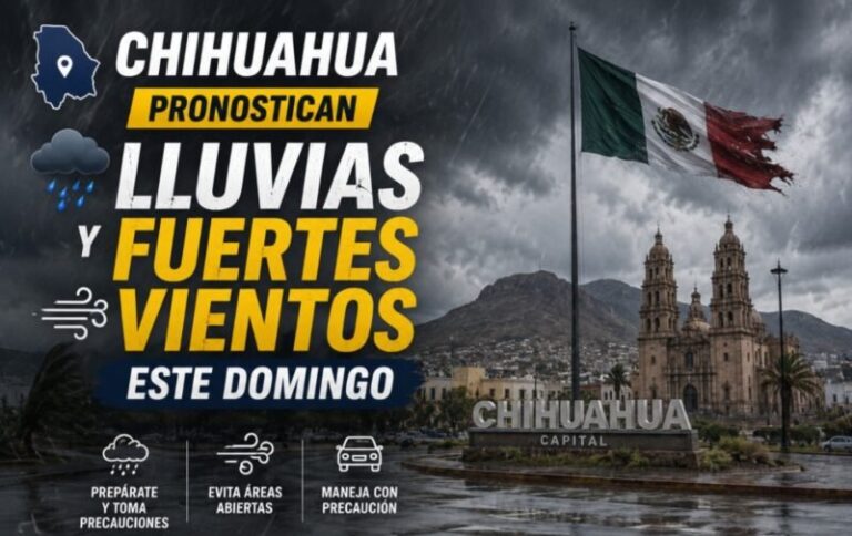 Pronostican lluvias y fuertes vientos este domingo