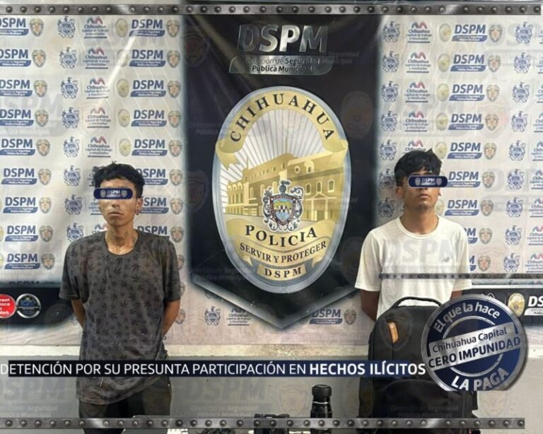Recupera Policía Municipal objetos robados y detiene a dos hombres tras seguimiento de investigación